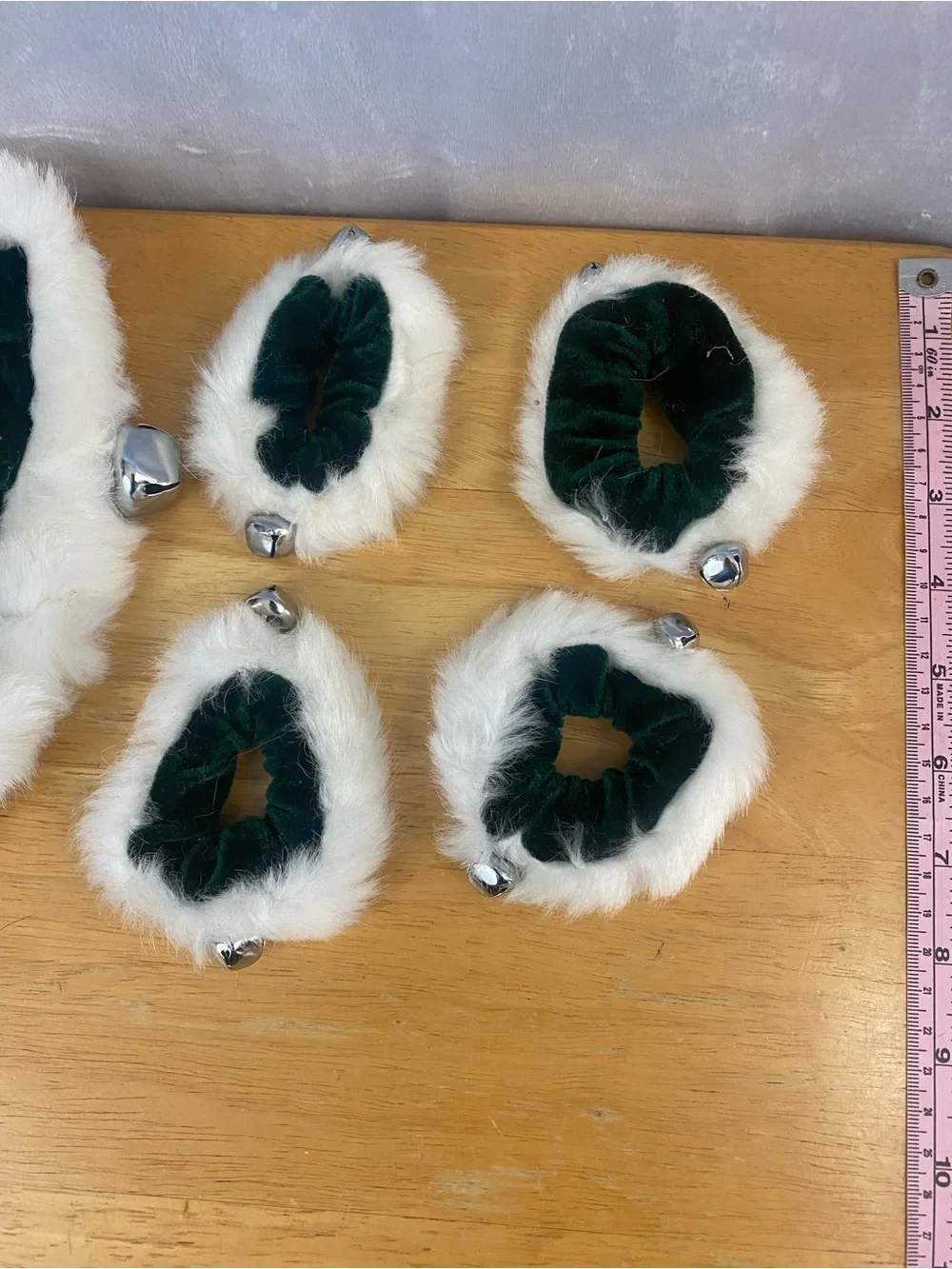 Holiday Jingle Dog Dark Green Velvety and White Faux Fur Holiday Accessory Set